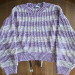 Bershka Purple Striped Knit Sweater L